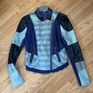 Free People mixed media moto jacket Size XS
